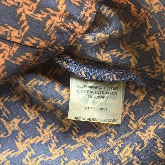 Sugarlips Blue And Orange Houndstooth Peplum Bustier Camisole Blouse Size Small - Picture 9 of 9